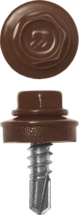 Саморезы ЗУБР &quot;ПРОФЕССИОНАЛ&quot; окраш., RAL 8017 шокол.-коричн., для крепл. кров. матер. к металл. констр., 5.5x25мм, 420шт 4-300315-55-025-8017 купить в Магнитогорске