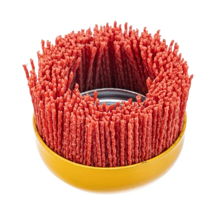 Щетка для УШМ, 75 мм, Чашка, нейлоновая щетина, М14, Denzel 74465 купить в Магнитогорске