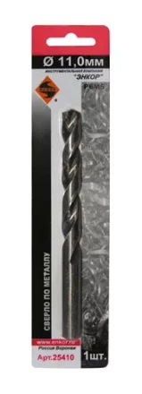 Сверло для металла Р6М5 Ф11,0 мм блистер Энкор 25410 купить в Магнитогорске