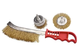 Набор щеток для дрели 3 шт 1 плоская 65 мм 50 мм &quot;чашка&quot; ручная металлическая MATRIX 74484