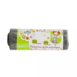 Пакеты для мусора 20 л 30 шт серые Elfe 92701