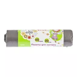 Пакеты для мусора 60 л 20 шт серые Elfe 92709