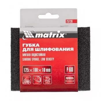 Губка для шлифования 125 х 100 х 10 мм мягкая P100 MATRIX 75722 купить в Магнитогорске