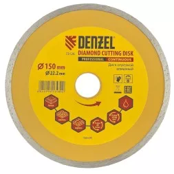Диск алмазный отрезной сплошной 150 х 22,2 мм мокрая резка DENZEL артикул 73126