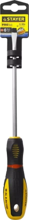 Отвертка STAYER &quot;PROFI&quot; &quot;PROTech&quot;, двухкомп рукоятка, намагниченная, Cr-Mo, SL6,0x150мм 25131-06-15_z02 купить в Магнитогорске