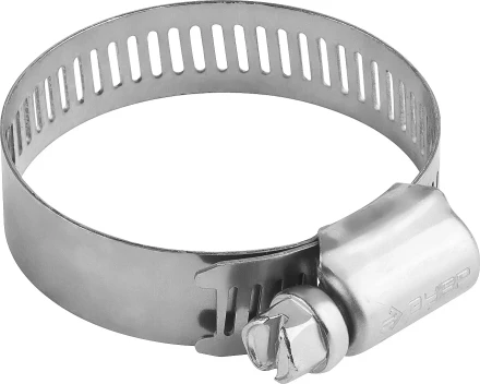 Хомуты ЗУБР &quot;ЭКСПЕРТ&quot;, нерж. сталь, просечная лента 12 мм, 38-59 мм, 4 шт 37815-038-59-4 купить в Магнитогорске