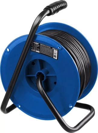 Удлинитель на катушке &quot;ПВС 315&quot;, 50 м, 3500 Вт, 4 гнезда, IP44, ПВС 3х1,5 кв мм, ЗУБР 55081-50 купить в Магнитогорске