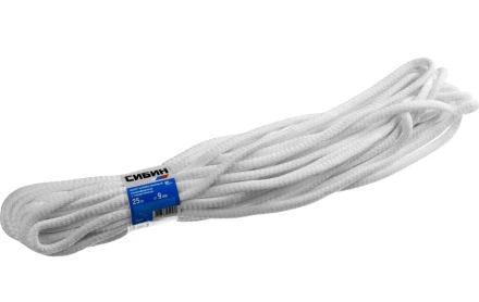 Шнур хозяйственный СИБИН, полиэфирный, длина 25 м, диаметр - 9мм 50269 купить в Магнитогорске