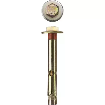 Болт анкерный ЗУБР с пластиковым кольцом, желтопассивированный, 12х110мм, ТФ6, 1шт 4-302316-12-110 купить в Магнитогорске