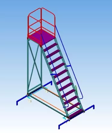 Лестница с площадкой передвижная ЛС-2500 купить в Магнитогорске