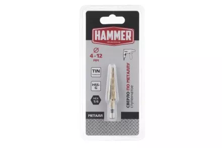 Сверло по металлу HAMMER Ф12х65мм (DR MT 4,0-12,0мм*151/101мм) купить в Магнитогорске