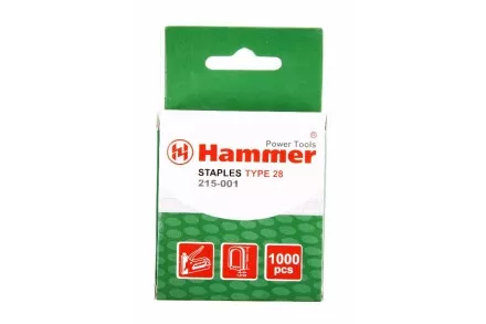 Скобы для степлера HAMMER 215-001 12мм, тип 28, 1000 шт. купить в Магнитогорске