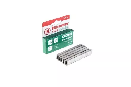 Скобы для степлера HAMMER 215-012 6мм, тип 53, 1000 шт. купить в Магнитогорске
