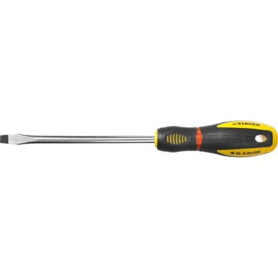 Отвертка STAYER "PROFI" "PROTech", двухкомп рукоятка, намагниченная, Cr-Mo, SL8,0x150мм 25131-08-15_z02