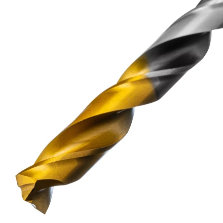 Сверло спиральное по металлу Denzel, 8,5 x 117мм, Р6М5, Golden Tip, многогранная заточка, 718283 купить в Магнитогорске