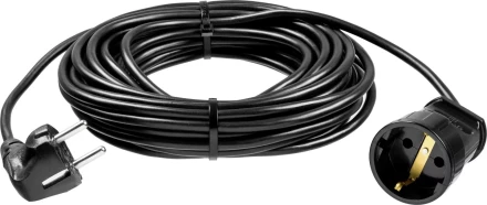 Удлинитель-шнур &quot;ПВС 307-Ш&quot;, 20 м, 2500 Вт, 1 гнездо, ПВС 3х0,75 мм2, ЗУБР 55022-20 купить в Магнитогорске