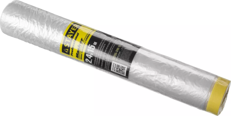 Пленка STAYER "PROFESSIONAL" защитная с клейкой лентой "МАСКЕР", HDPE, 9мкм, 2,4х15м 12255-240-15 купить в Магнитогорске