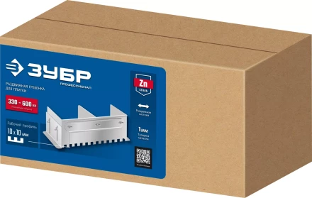 ЗУБР зуб 10*10 мм, до 600 мм, оцинкованная сталь, Раздвижная гребенка для плитки, ПРОФЕССИОНАЛ (08045-10) купить в Магнитогорске