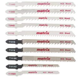 Набор полотен для электролобзика по дереву 10 шт T-SET1007 Matrix 78249