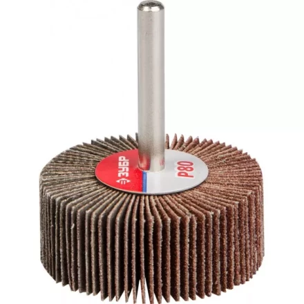 Круг шлифовальный ЗУБР &quot;МАСТЕР&quot; веерный лепестковый, на шпильке, тип КЛО, зерно-электрокорунд нормальный, P80, 20х50мм 36601-080 купить в Магнитогорске