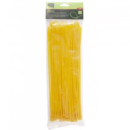 Хомуты 300х3,6 мм пластиковые желтые 100 штук СИБРТЕХ 45509 купить в Магнитогорске