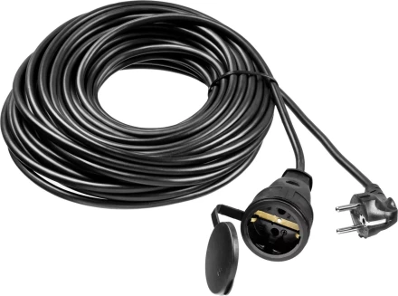 Удлинитель-шнур &quot;ПВС 315-Ш&quot;, 20 м, 3500 Вт, 1 гнездо, IP44, ПВС 3х1,5 мм2, ЗУБР 55020-20 купить в Магнитогорске