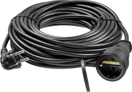 Удлинитель-шнур &quot;ПВС 315-Ш&quot;, 20 м, 3500 Вт, 1 гнездо, IP44, ПВС 3х1,5 мм2, ЗУБР 55020-20 купить в Магнитогорске