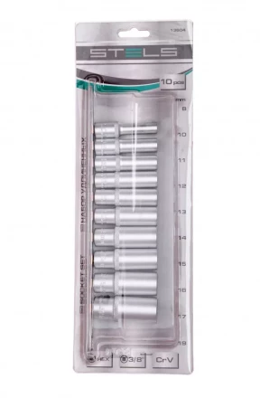 Набор удлиненных торцевых головок 3/8 шестигранные CrV 10 шт 8-19 мм Stels 13604 купить в Магнитогорске