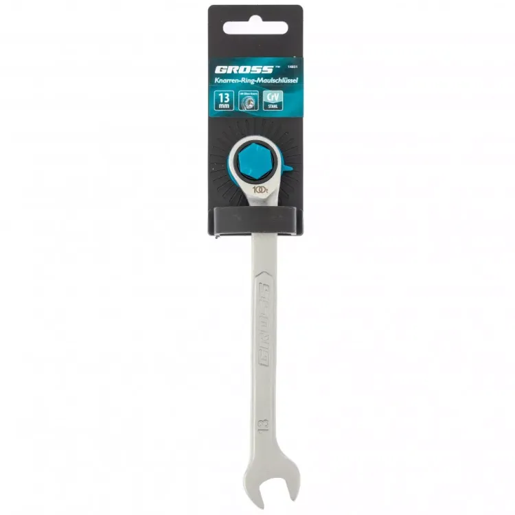 Ключ комбинированный трещоточный 13 мм количество зубьев 100 Gross 14851 купить в Магнитогорске