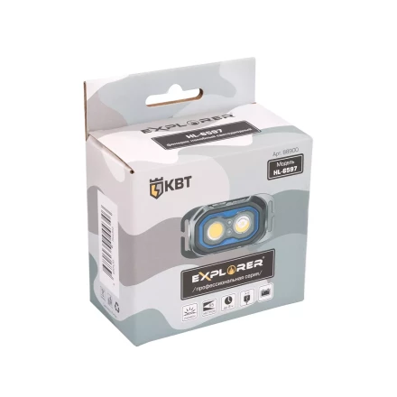 Фонарик налобный светодиодный со встроенным аккумулятором КВТ HL-6597 (88900) купить в Магнитогорске