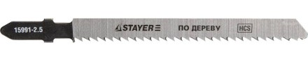 Полотна STAYER &quot;PROFI&quot;, T101BR, для эл/лобзика, HCS, по дереву, фанере, ламинату, обратн. рез, EU-хвост., шаг 2,5мм, 75мм, 2шт 15991-2.5_z01 купить в Магнитогорске