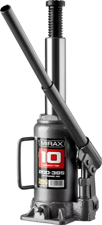 Домкрат гидравлический бутылочный, 10т, 200-385 мм, MIRAX 43260-10 43260-10 купить в Магнитогорске
