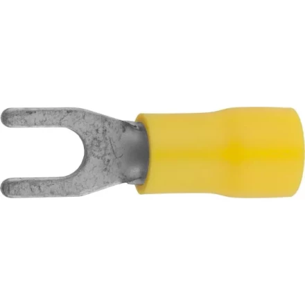 Наконечник СВЕТОЗАР для кабеля, изолированный, с вилкой, желтый, вн. d 4,3мм, под болт 8мм, провод 4-6мм2, 48А, 10шт 49420-60 купить в Магнитогорске