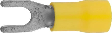 Наконечник СВЕТОЗАР для кабеля, изолированный, с вилкой, желтый, вн. d 4,3мм, под болт 8мм, провод 4-6мм2, 48А, 10шт 49420-60 купить в Магнитогорске
