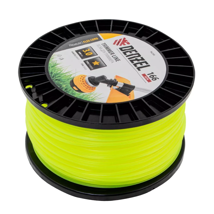 Леска для триммера звезда Denzel, 3,0мм х 166м, на DIN катушке FLEX CORD, 96288 купить в Магнитогорске
