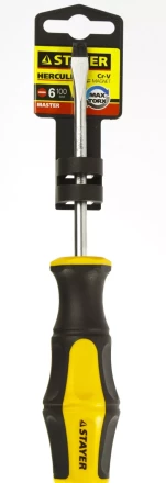 Отвертка STAYER &quot;MASTER&quot; &quot;HERCULES&quot;, Сr-V, противоскользящая рукоятка, SL6,0x100мм 25051-06-10_z02 купить в Магнитогорске