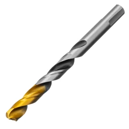 Сверло спиральное по металлу Denzel 10 x 133мм, Р6М5, Golden Tip, многогранная заточка, 718285