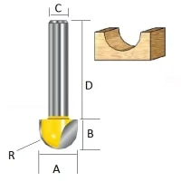 Пазовая галтельная фреза Makita D-10827