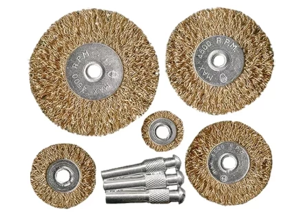 Набор щеток для дрели 5 шт 5 плоских 25-38-50-63-75 мм со шпильками металлические MATRIX 74494 купить в Магнитогорске