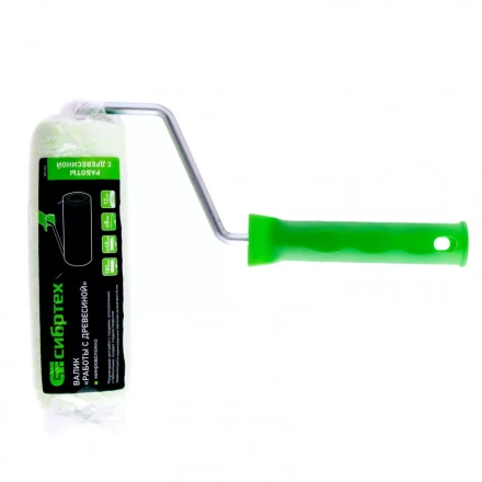 Валик &quot;Работы с древесиной&quot; 180 мм ворс 12 мм D 48 мм D ручки 8 мм микроволокно Сибртех 80182 купить в Магнитогорске