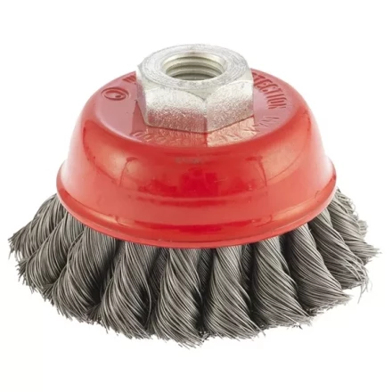 Щетка для УШМ 75 мм М14 "чашка" двухрядная крученая проволока 0,8 мм MTX 74686 купить в Магнитогорске