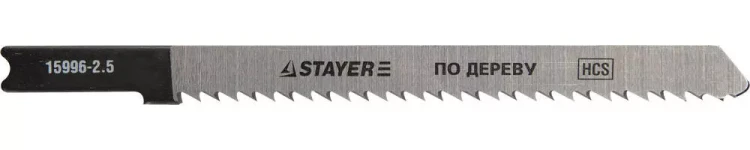 Полотна STAYER "PROFI", U101BR, для эл/лобзика, HCS, по дереву, фанере, ламинату, обратн. рез, US-хвост., шаг 2,5мм, 75мм, 2шт 15996-2.5_z01 купить в Магнитогорске