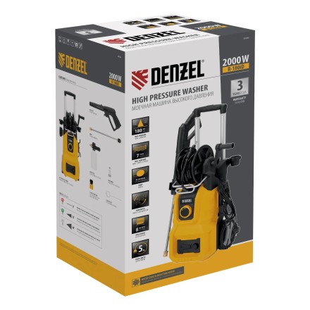 Моечная машина высокого давления R-180iD, 2000 Вт, 180 бар, 420 л/ч, асинх. двиг., бараб.// Denzel купить в Магнитогорске
