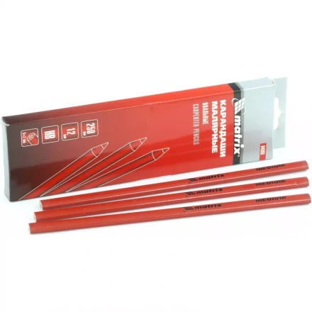 Карандаши малярные овальные для твердых поверхностей 250мм коробка 12штук MATRIX 84811 купить в Магнитогорске