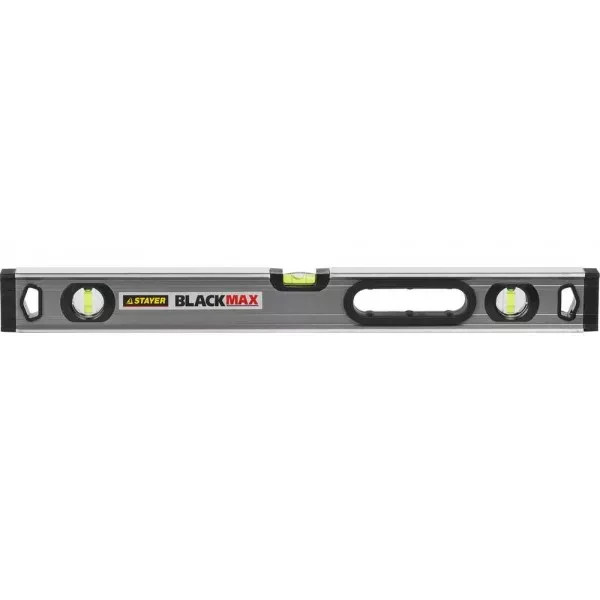 Уровень STAYER "PROFESSIONAL" "BlackMax" коробчатый усиленный с ручками, утолщенный особопроч профиль, 0,5мм/м, 3 ампулы, 60см 3475-060 купить в Магнитогорске