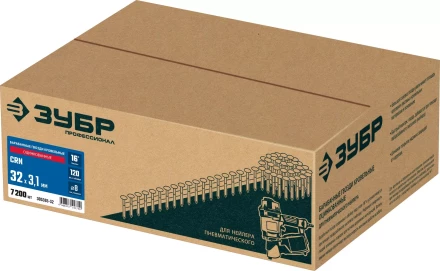 ЗУБР CRN 32 х 3.1 мм, барабанные гвозди кровельные оцинкованные, 7200 шт (305385-32) купить в Магнитогорске