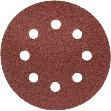 Круг шлифовальный ЗУБР &quot;МАСТЕР&quot; универсальный, из абразивной бумаги на велкро основе, 8 отверстий, Р80, 125мм, 5шт 35562-125-080 купить в Магнитогорске