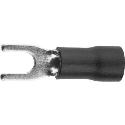 Наконечник СВЕТОЗАР для кабеля, изолированный, с вилкой, черный, вн. d 4,3мм, под болт 6мм, провод 2,5-4мм2, 37А, 10шт 49420-40 купить в Магнитогорске