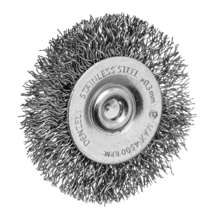 Набор щеток для дрели, 1 Плоская 50мм, 2 Чашки 25-50мм, шпилька, нерж. вит. проволока Denzel 74491 купить в Магнитогорске