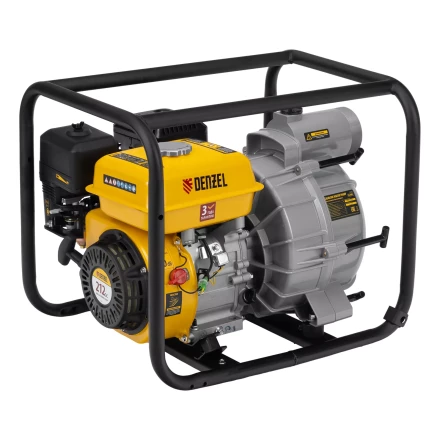 Мотопомпа бензиновая для грязной воды Denzel PX-80D7 99206, 7 л.с., 3&quot;, 1300 л/мин, глуб 8 м,напор 30 м купить в Магнитогорске